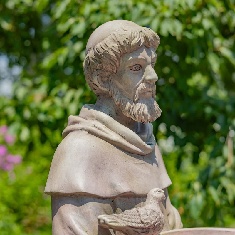 Saint Francis with Birdbath Garden Statue – 36” Tall - Image 3