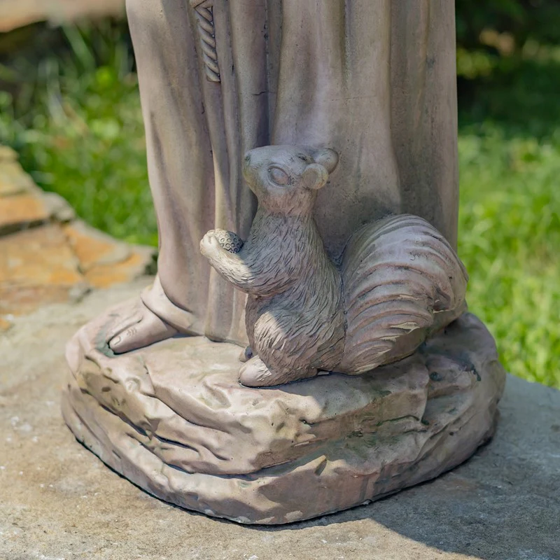Saint Francis with Birdbath Garden Statue – 36” Tall - Image 4