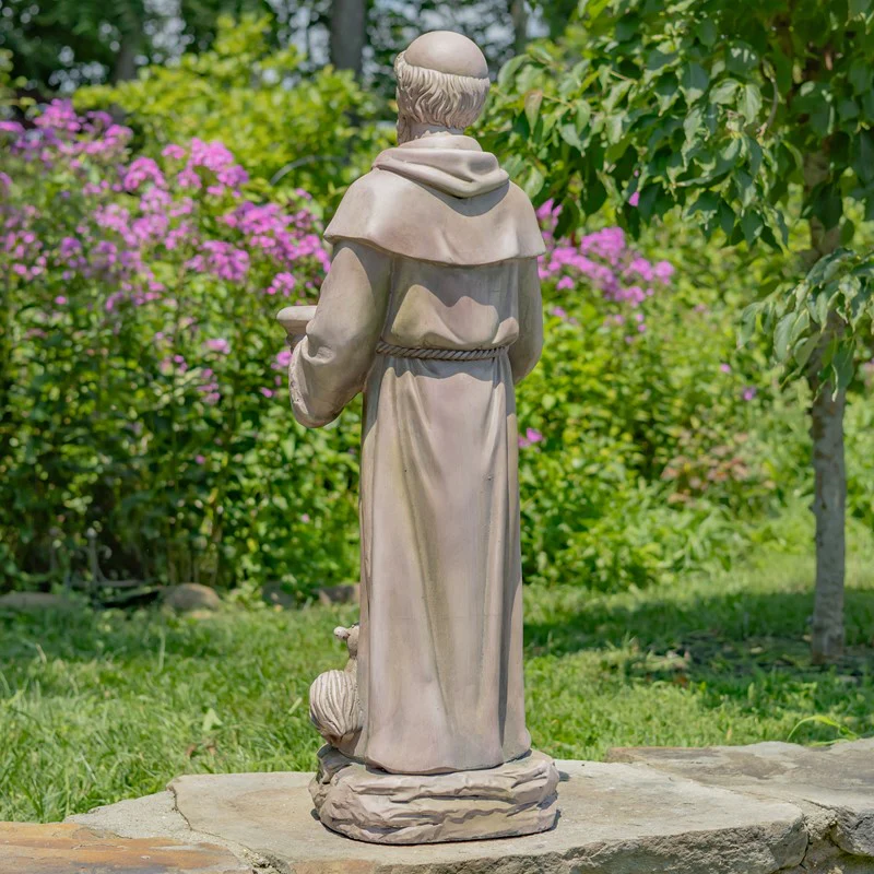 Saint Francis with Birdbath Garden Statue – 36” Tall - Image 5