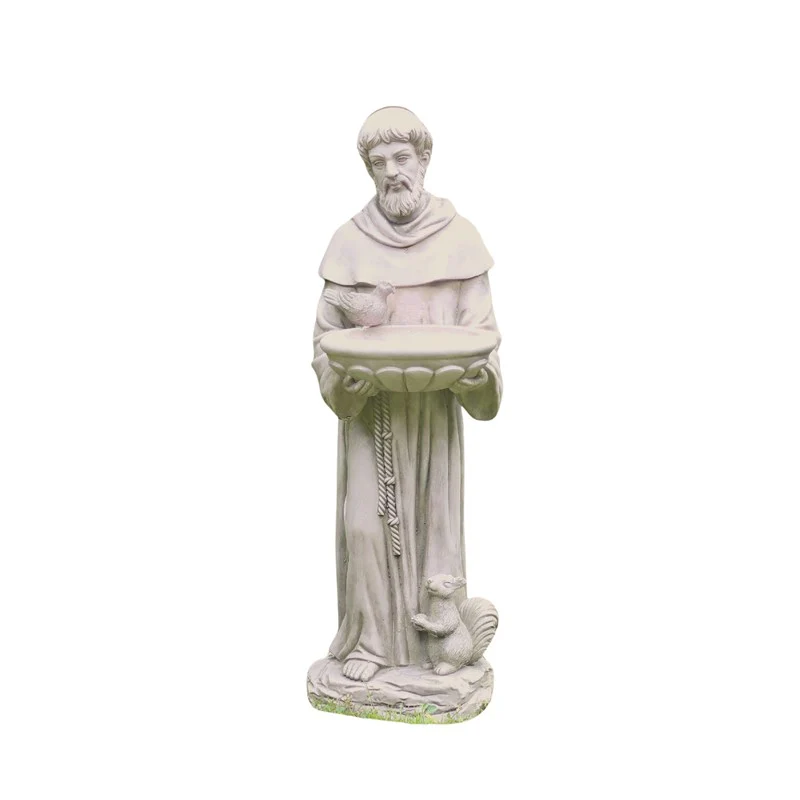 Saint Francis with Birdbath Garden Statue – 36” Tall - Image 6
