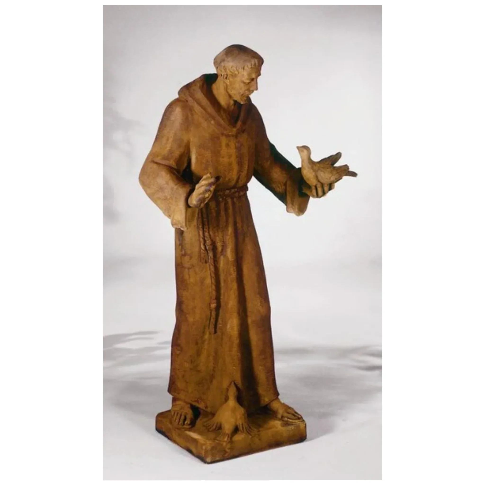 Saint Francis With Birds Sculpture 33" H