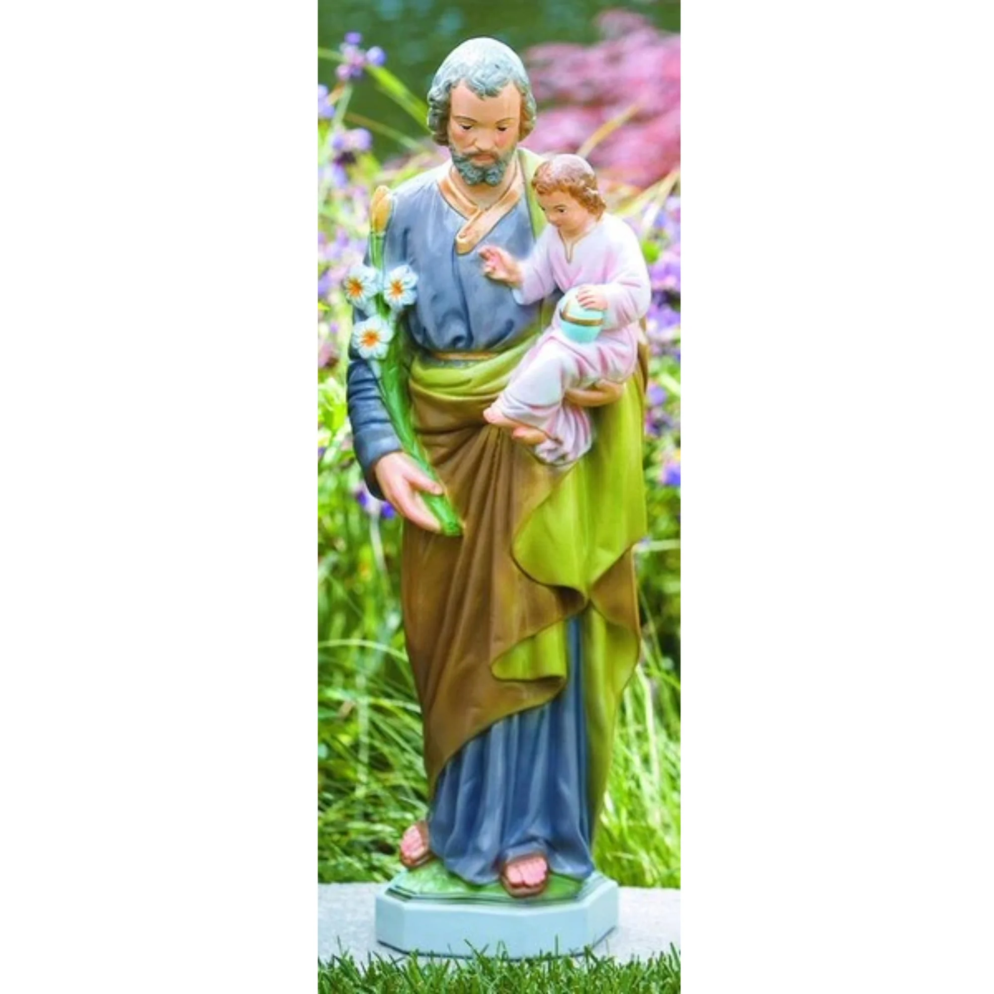 Saint Joseph With Child Sculpture 26" - Image 2