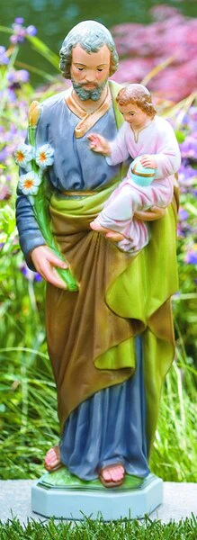 Saint Joseph With Child Sculpture 26" - Image 3