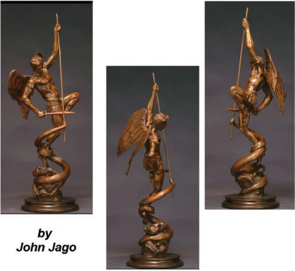 Saint Michael Bronze Statue—Fine Art Sculpture by John Jago