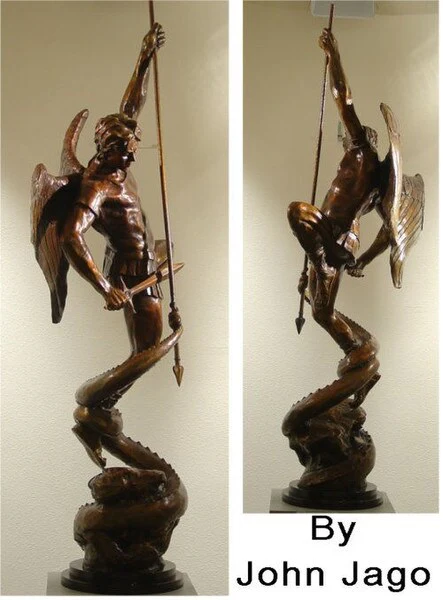 Saint Michael Life-Size Bronze Statue by Sculptor John Jago
