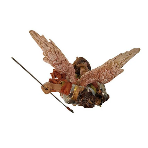Saint Michael Spearing Devil Statue Colored 19.7" H - Image 3