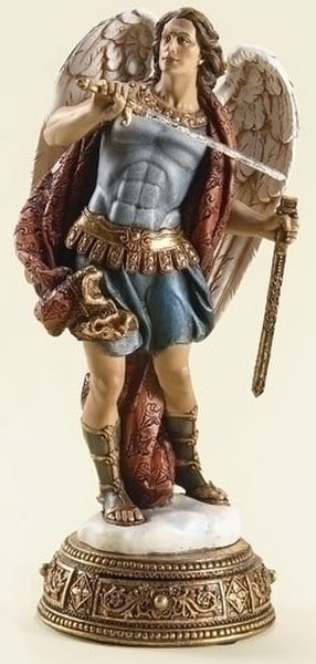 Saint Michael Statue with Prayer Drawer Scroll - Image 2