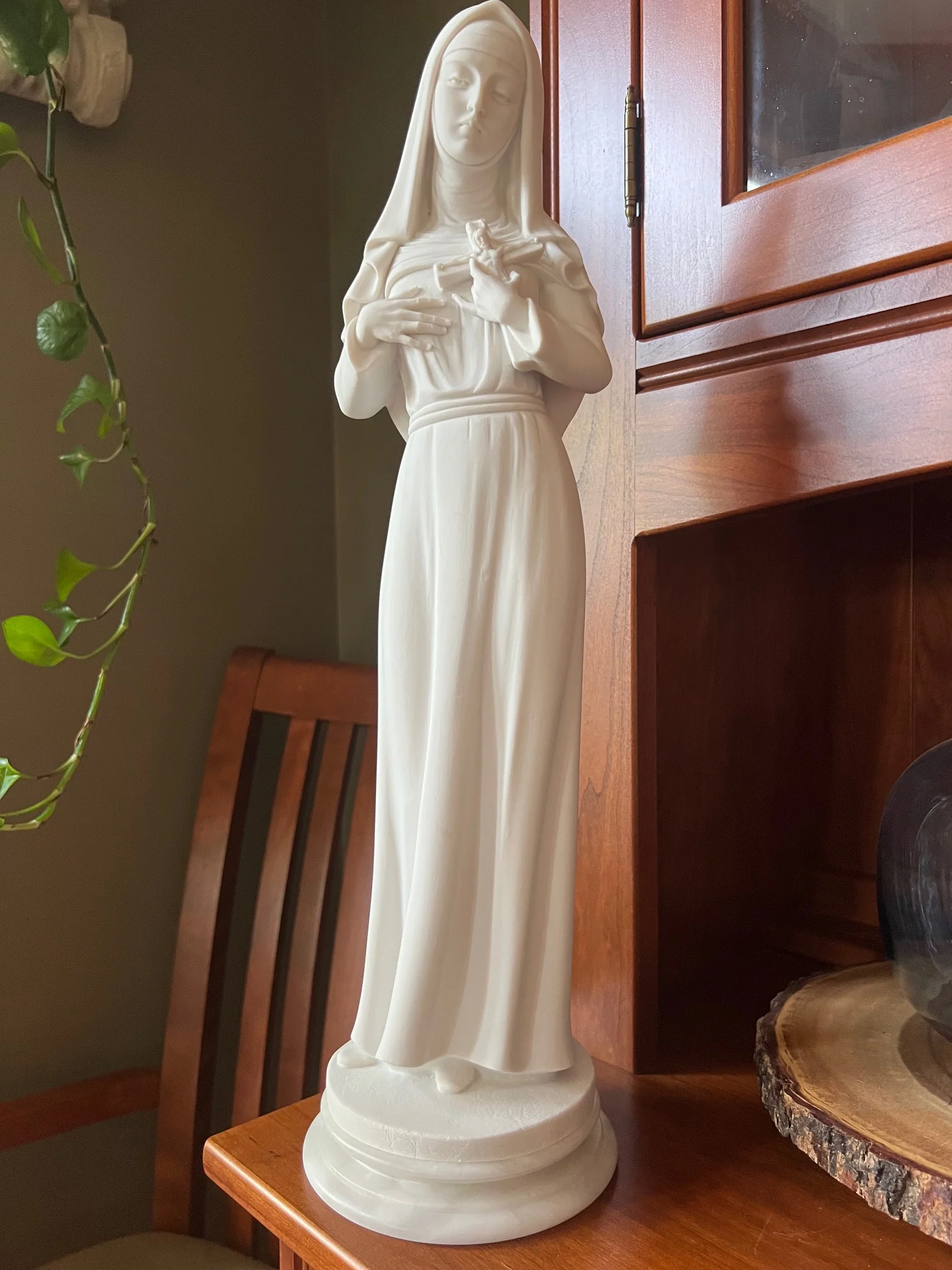 Saint Rita of Cascia Bonded Alabaster Statue 20" High