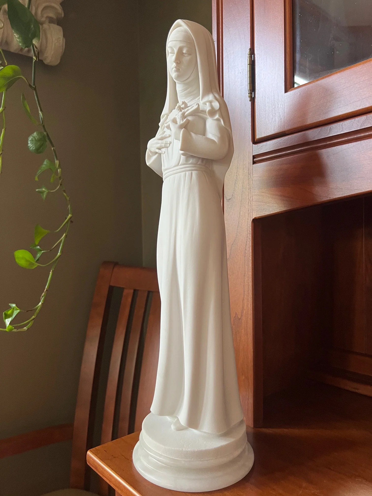 Saint Rita of Cascia Bonded Alabaster Statue 20" High - Image 2