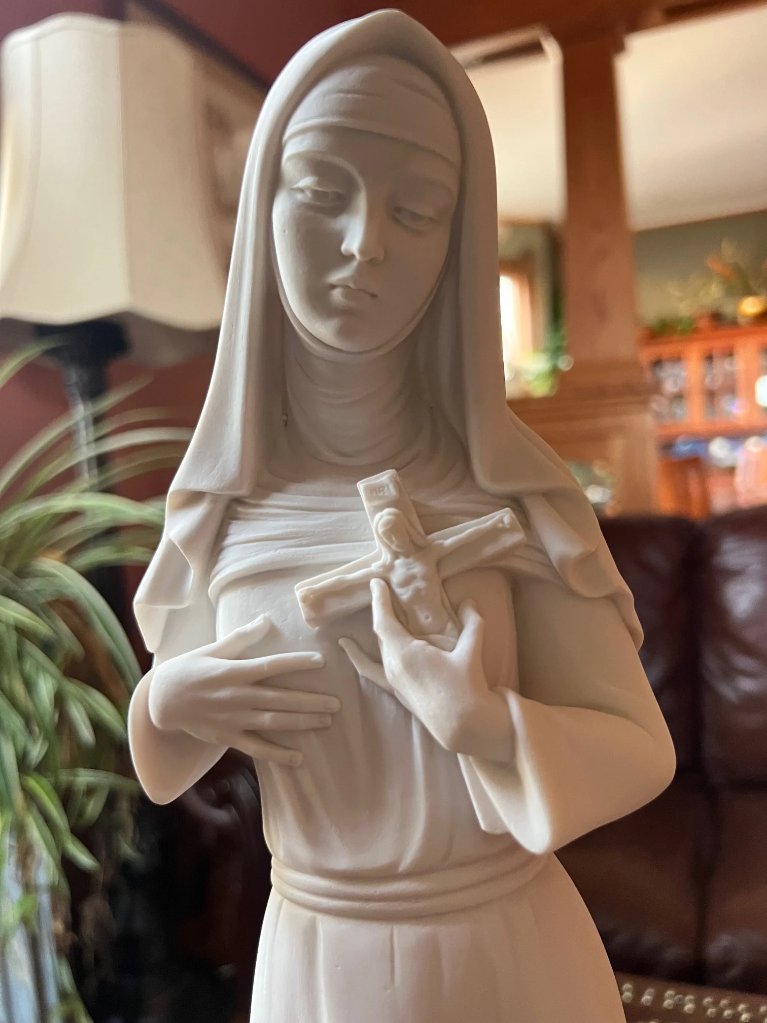 Saint Rita of Cascia Bonded Alabaster Statue 20" High - Image 5