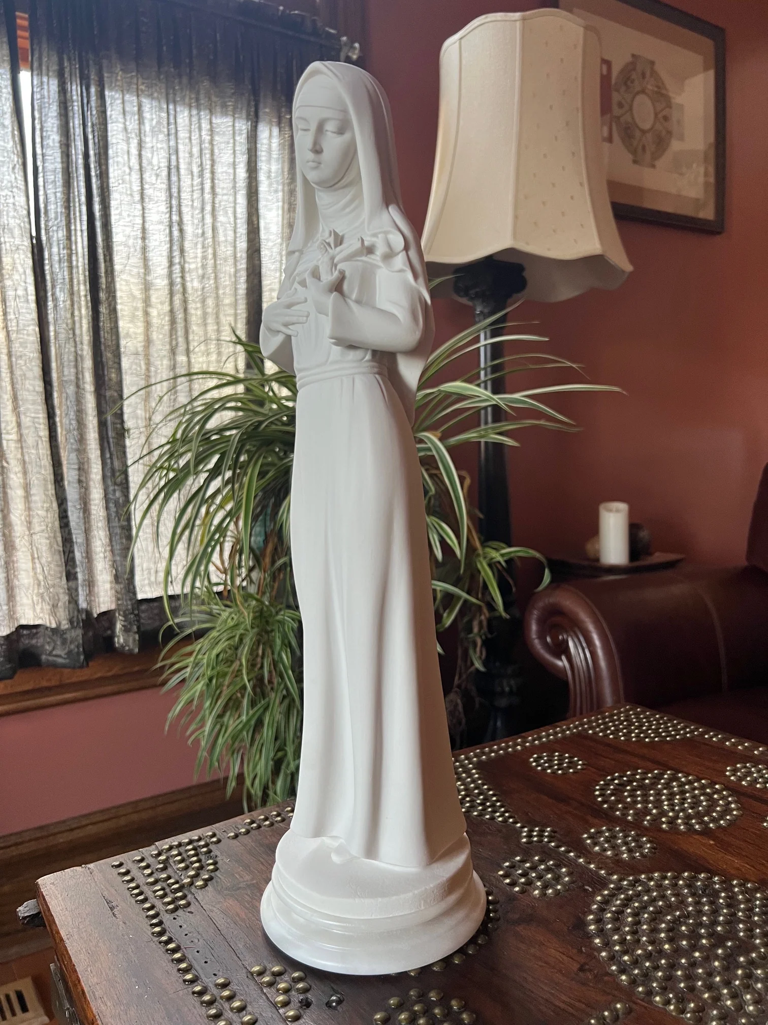 Saint Rita of Cascia Bonded Alabaster Statue 20" High - Image 6