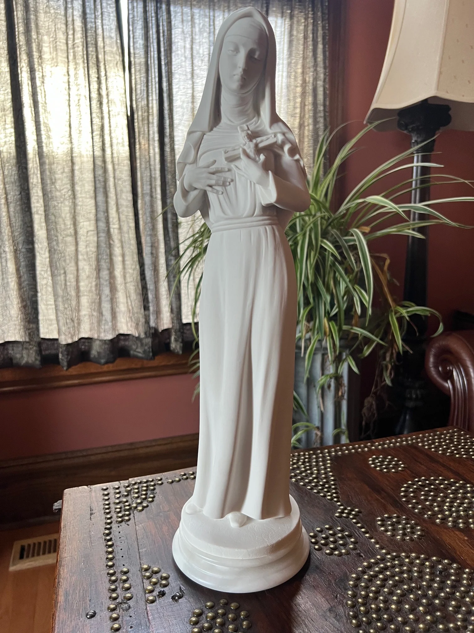Saint Rita of Cascia Bonded Alabaster Statue 20" High - Image 7