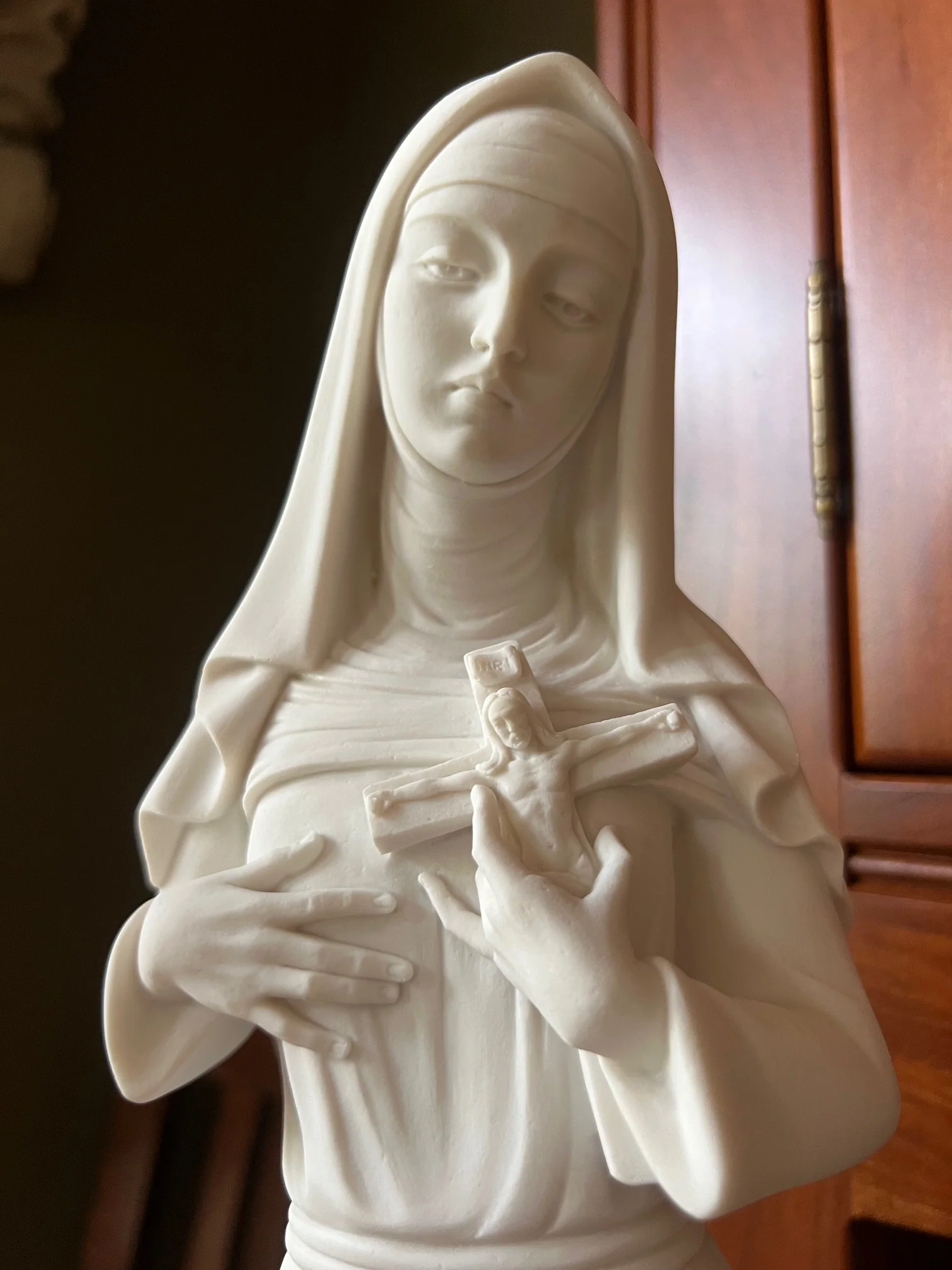 Saint Rita of Cascia Bonded Alabaster Statue 20" High - Image 8