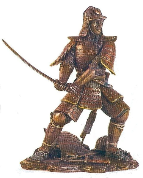 Samurai Warrior with Sword Statue