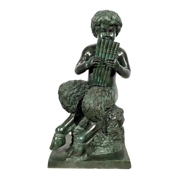 Satyr with Panpipes Bronze Statue