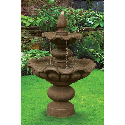Scallop Globe Two Tier Fountain 67" High - Image 2