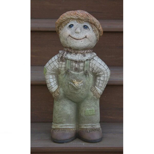 Scarecrow Cement Statue 19.5" High