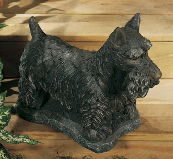 Scottish Terrier Dog Cement Statue - Image 2
