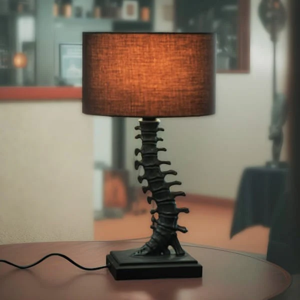 Sculptural Curved Vertebrae Spine Decorative Lamp - Image 6