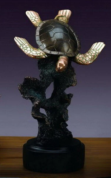 Sea Turtle Sculpture 11.5 " High - Image 2