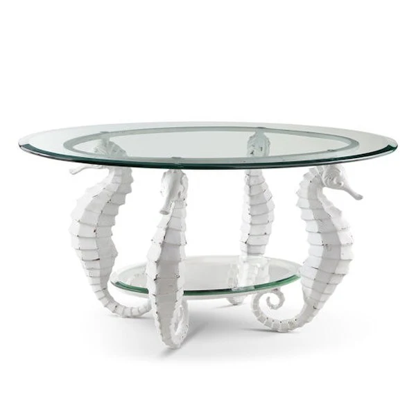 Seahorse Glass Top Cocktail Sculptural Table - Image 2