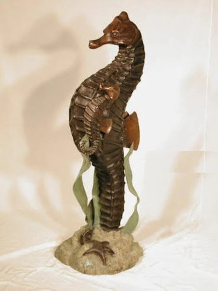 Seahorses Bronze Statue Large Piped