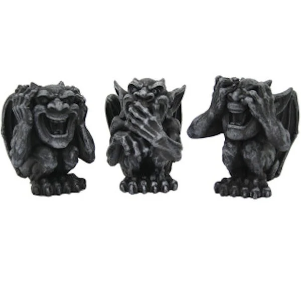 See Hear Speak No Evil Gargoyle Statues Set