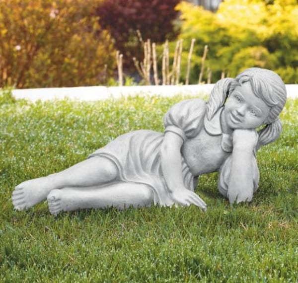 Seedlings Reclining Girl Garden Statue - Image 3