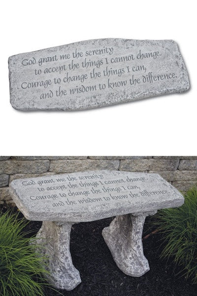 Serenity Prayer Garden Bench