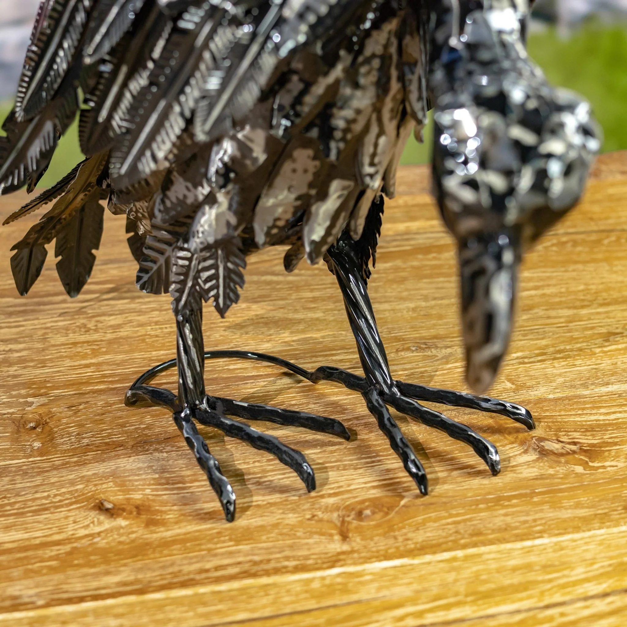 Set of 2 Galvanized Iron Vulture Sculptures Scavengers 18.5" H - Image 7