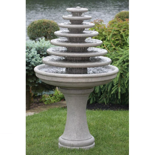 Seven Tier Gozo Fountain On Pedestal - Image 2
