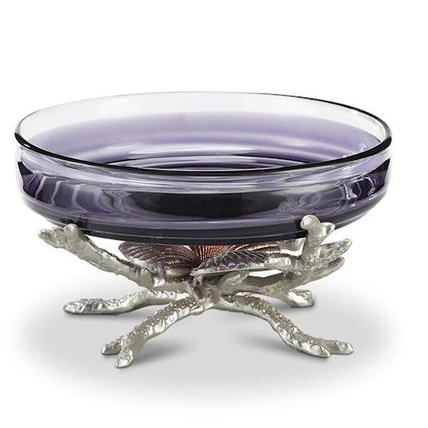 Shell Decorative Bowl Glass Insert Sculptural - Image 2