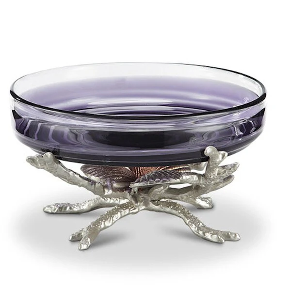 Shell Decorative Bowl Glass Insert Sculptural - Image 3