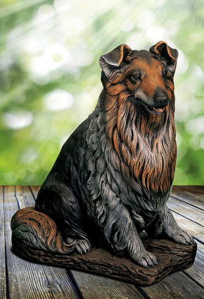 Shelty Garden Dog Sculpture Cement