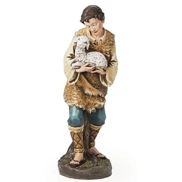 Shepherd Boy with Lamb Nativity Statue 33" H