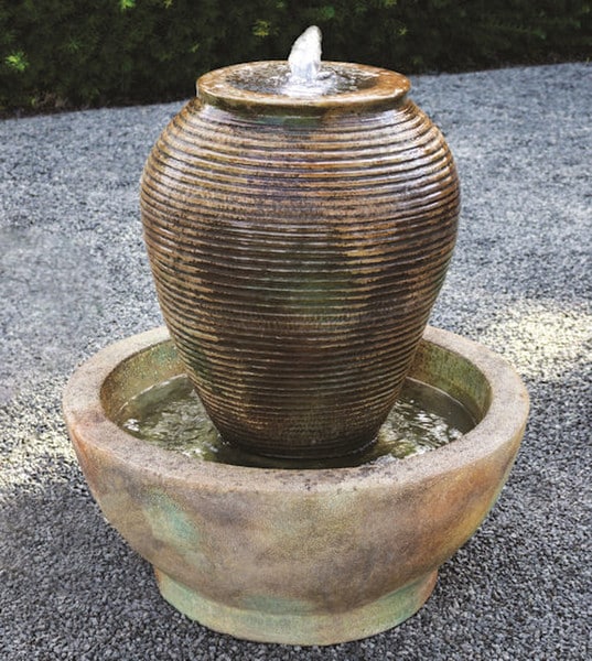 Shimmering Urn Garden Fountain with Light - Image 2