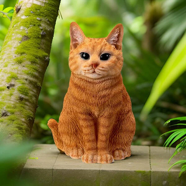 Sitting Orange Tabby Cat Statue - Image 6