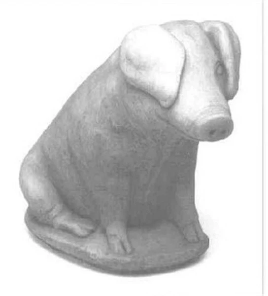 Sitting Pig Garden Statue 16" High