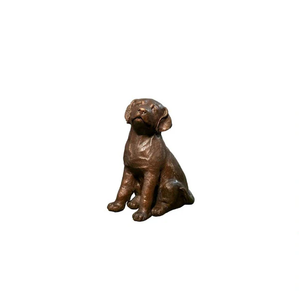 Sitting Puppy Bronze Statue