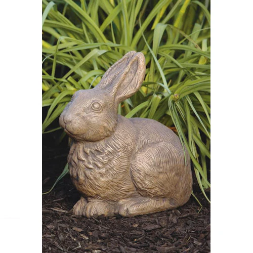 Sitting Rabbit Cement Garden Statue 12.5" High - Image 2