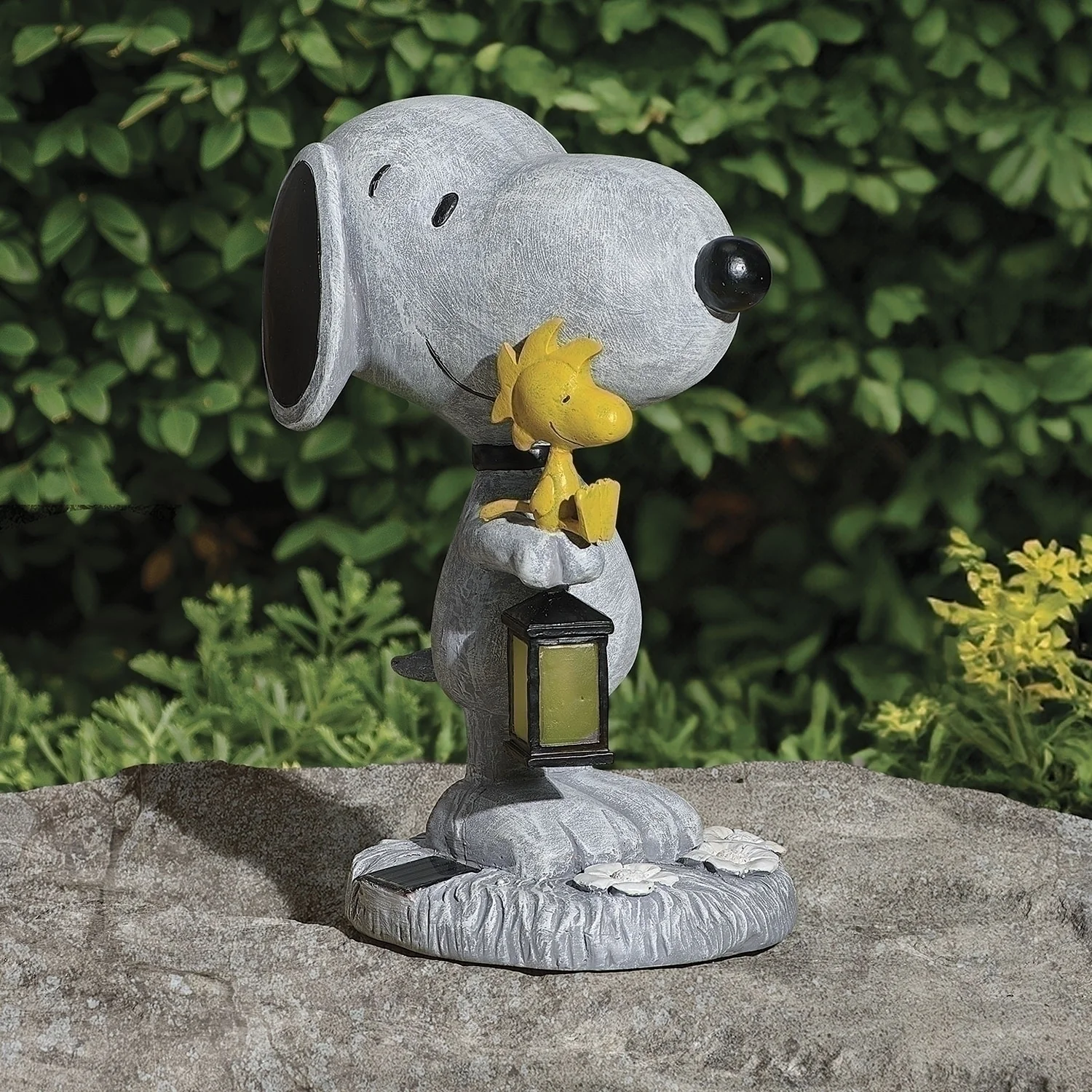 Solar Snoopy & Woodstock Garden Statue