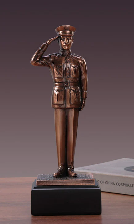 Soldier in Salute Tribute Sculpture 11.5" H - Image 2