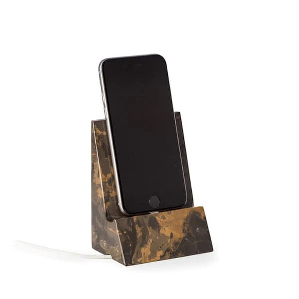 Solid Tiger Eye Marble Phone Stand Sculpture