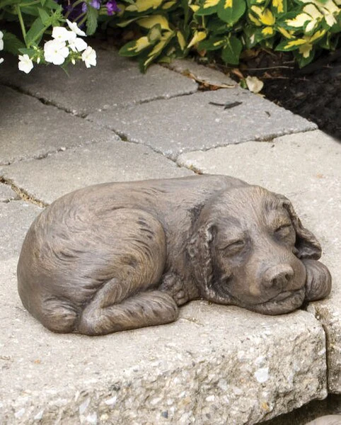 Spanky the Sleeping Spaniel Dog Sculpture