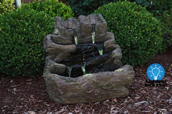 Spilling Logs Fountain with Light