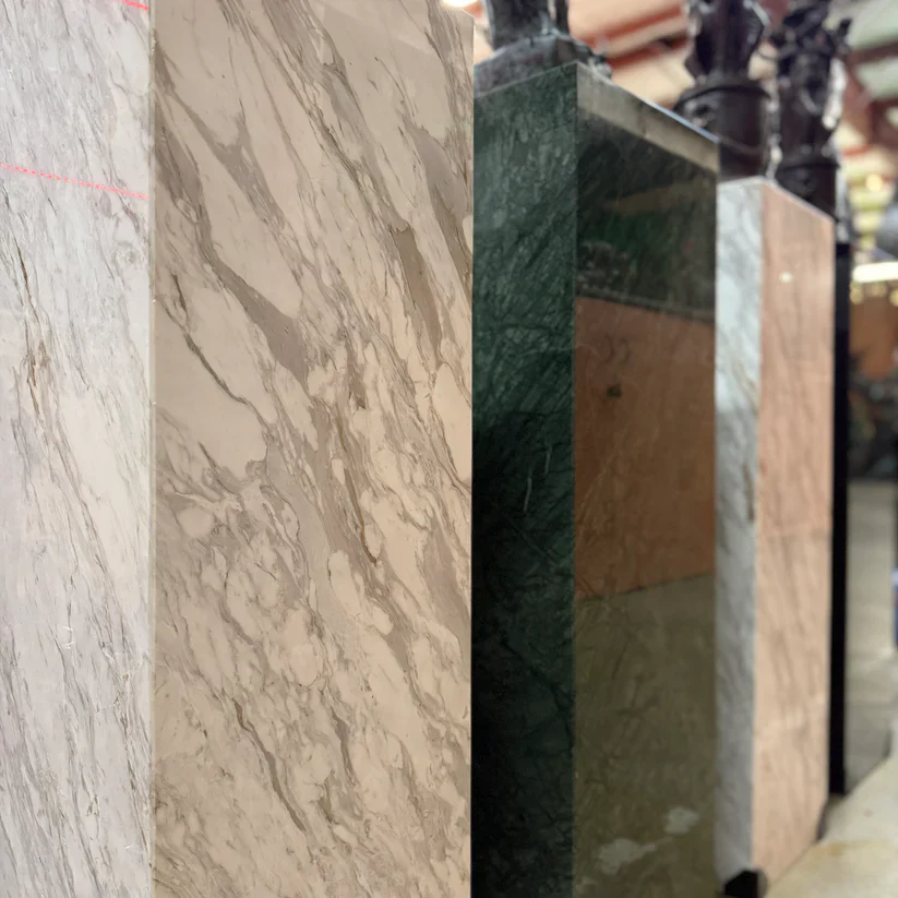 Square Modern White Marble Pedestal 40" High - Image 3