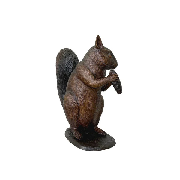 Squirrel with Nut Bronze Statue - Image 2