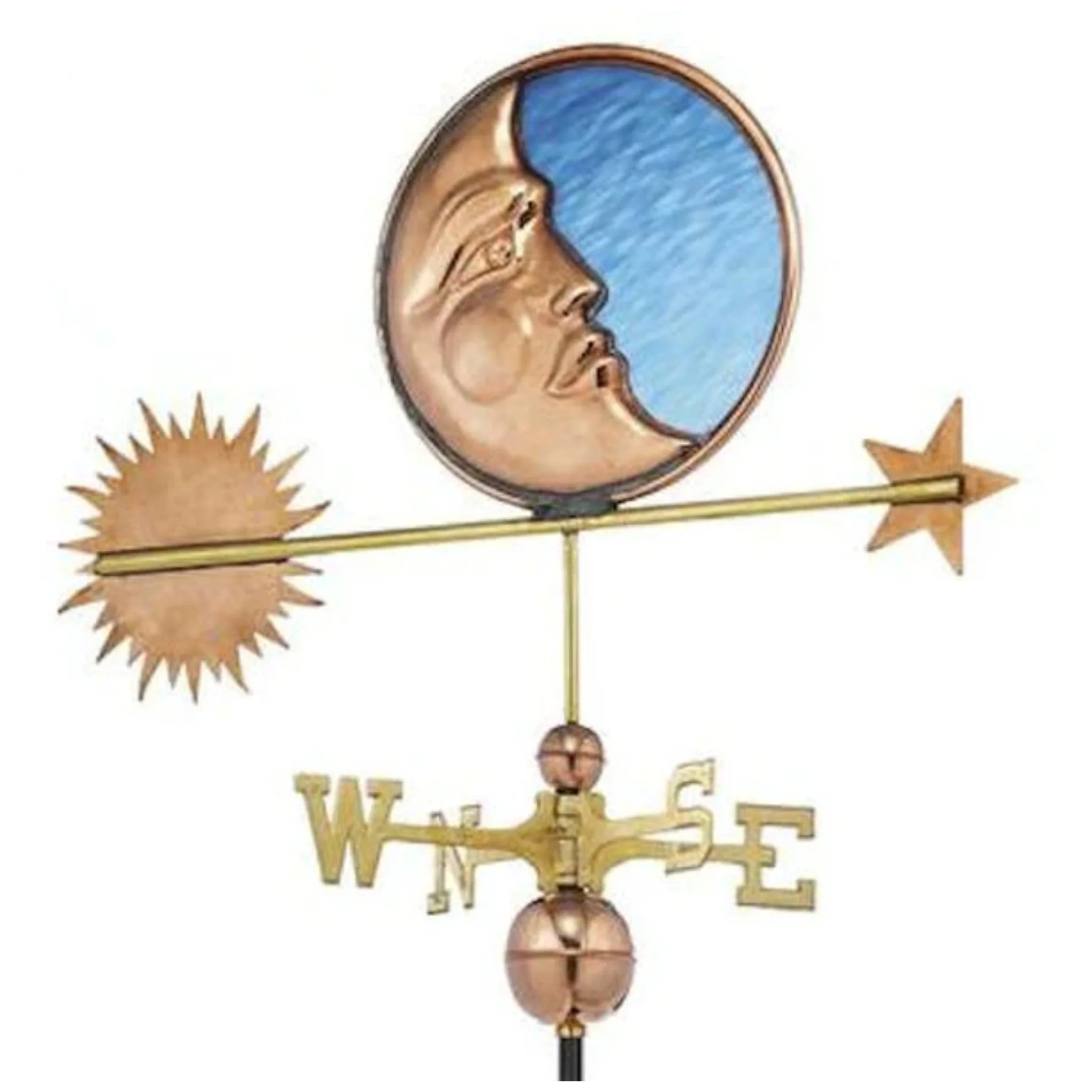 Stained Glass Moon Weathervane
