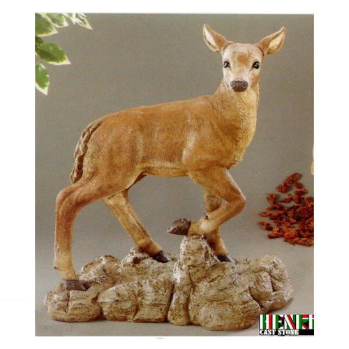 Standing Doe Deer Garden Statue Cast Stone 37" High