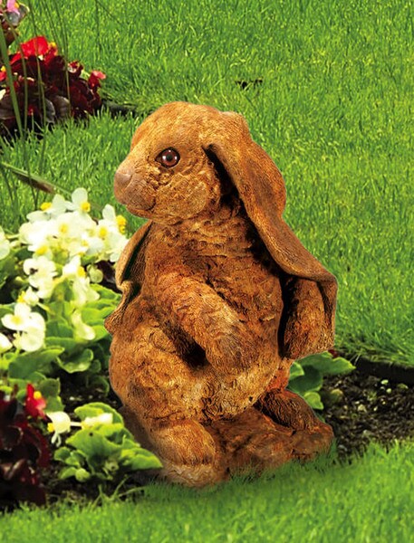 Standing Lop-eared Rabbit Bunny Stone Statue